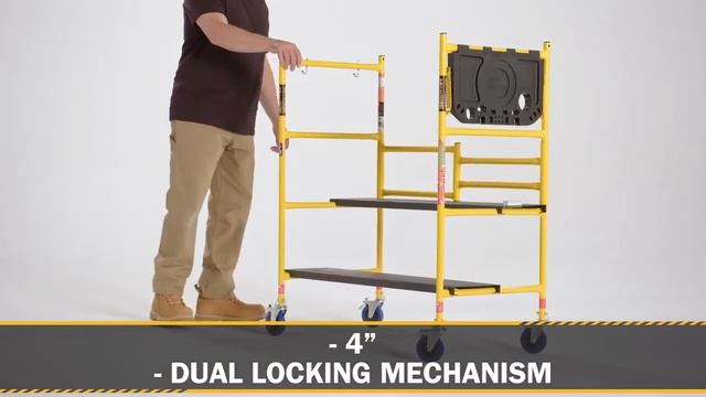 METALTECH JOBSITE SERIES   4' Portable Scaffolding with Tool Shelf