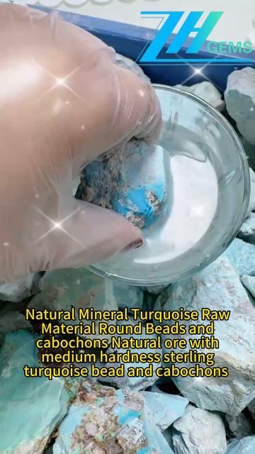 2025-0226-01 Natural Mineral Turquoise Raw Material Round Beads and cabochons