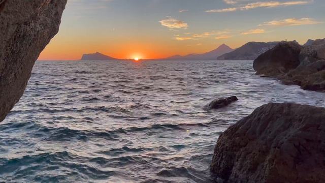 Serene Sunset: Relaxing views of the Mediterranean Sea