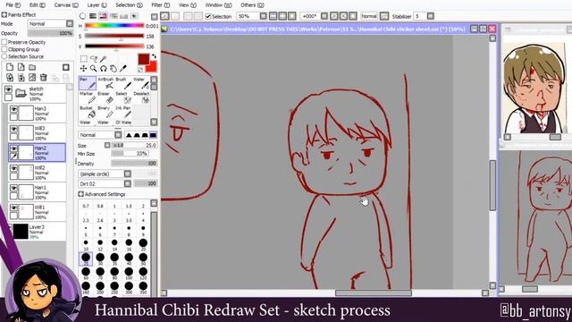 Redrawing Hannibal Chibis - Speedsketch