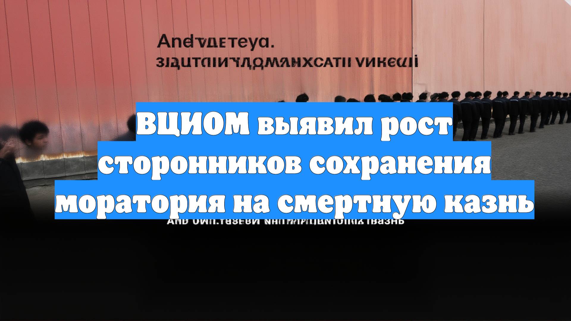 ВЦИОМ выявил рост сторонников сохранения моратория на смертную казнь