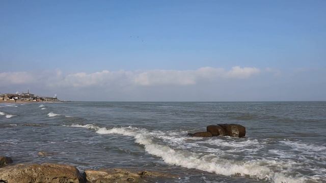 the Caspian sea, Dagestan. Video 4K