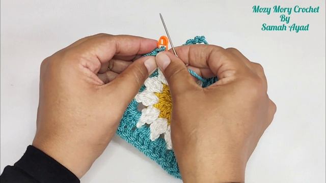 كروشيه شنطة وسط/شنطه كروس بمربع الجرانىbolso de ganchillo  crochet bag/Bolsa de crochê/tığ işi çant