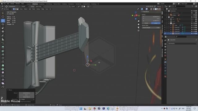 [FREE MODEL] Blender Guitar Modeling Azur Lane Admiral Hipper Nhij Quang