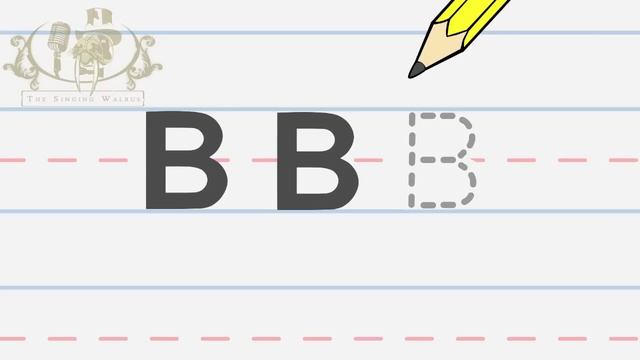 Write the letter B  Alphabet Writing lesson for children  The Singing Walrus