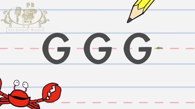 Write the letter G  Alphabet Writing lesson for children  The Singing Walrus