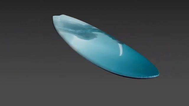 Surfboard 3d model. Lowpoly.