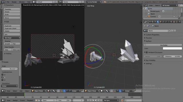 Blender create a crystal wallpaper ( Create a primitive mesh)