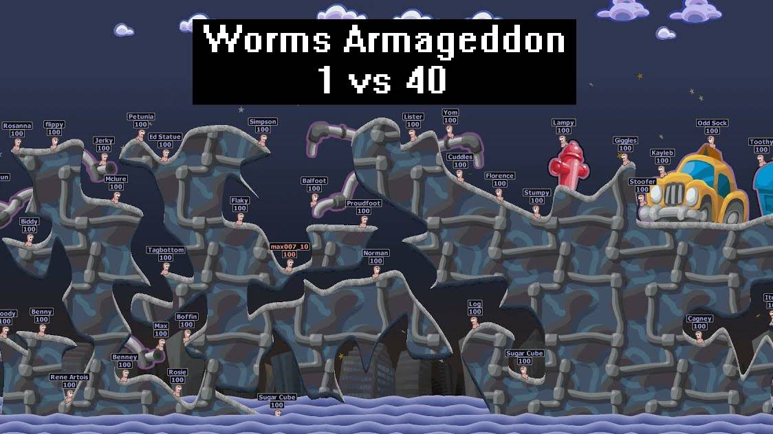 Worms Armageddon. 1 против 40