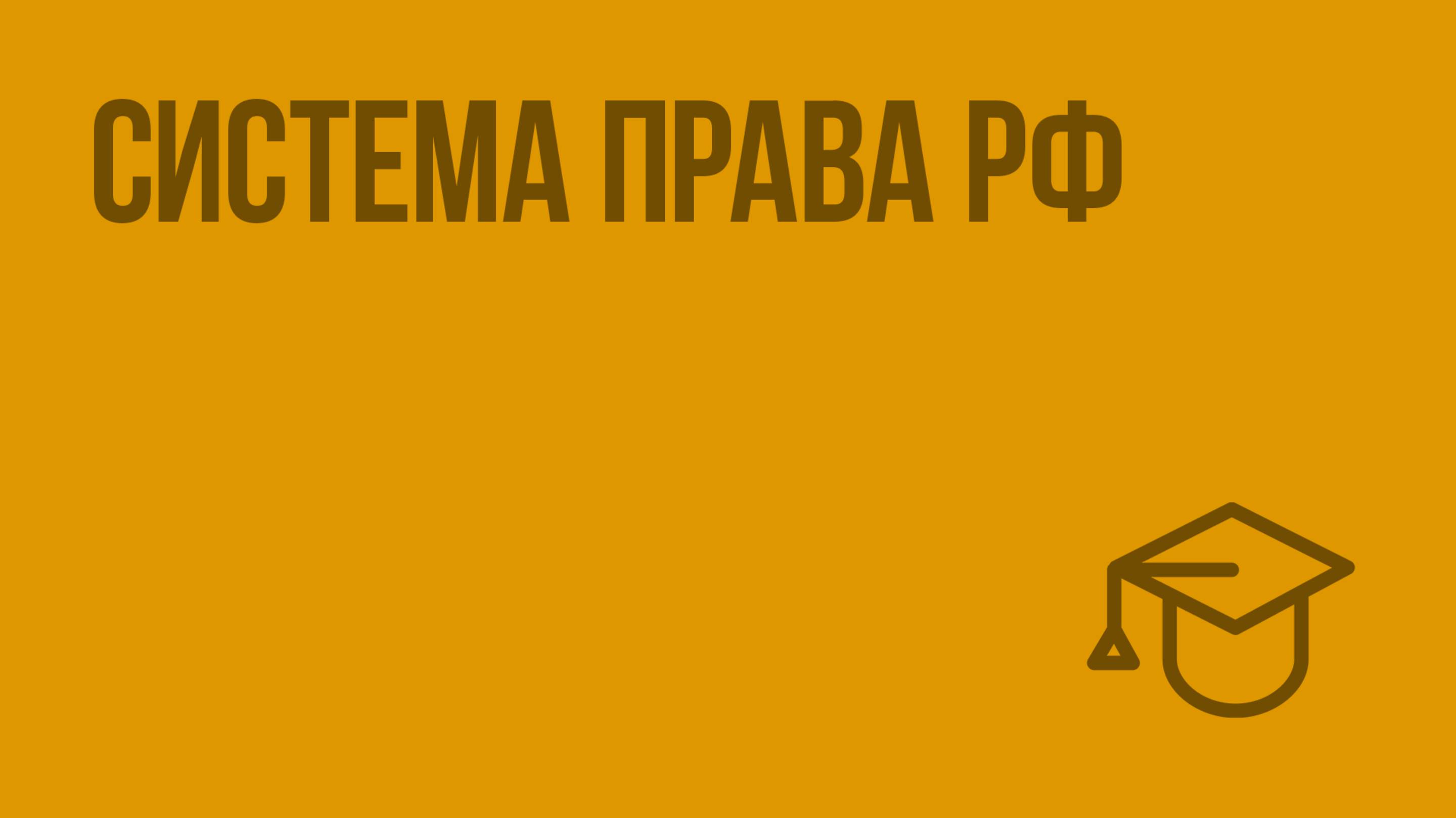 Система права РФ. Видеоурок по обществознанию 10 класс