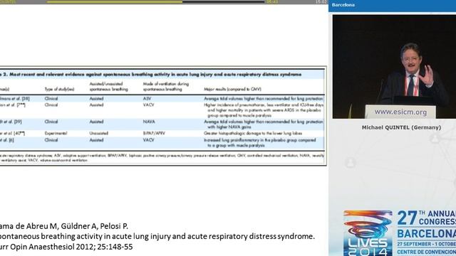 Should patients breath spontaneously Michael Quintel 2014