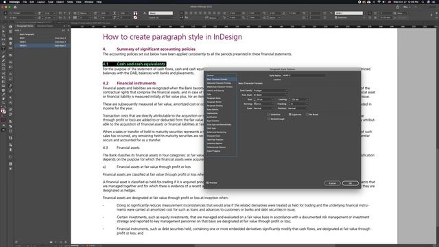 How to create paragraph style in InDesign