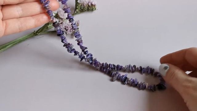 Бусы Чароит (натуральный камень) ручная работа Зазеркалье