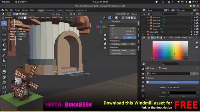 Windmill design in blender | 3D Game assets | Free download