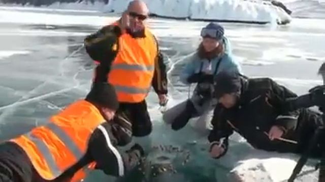 Ice of lake Baikal