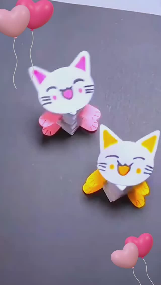 Бумажные игрушки - милые котята. 
Поделки для детей.