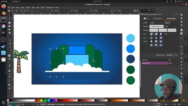 Inkscape Tutorial | Waterfall Illustration