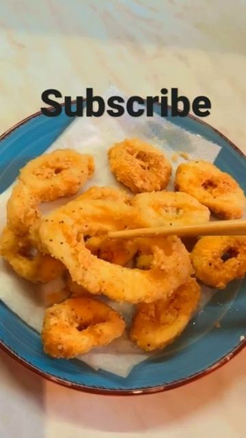 Crispy calamari squid 🦑 fry recipe with secret tips 😉✌🏻 #calamari #squid#shorts