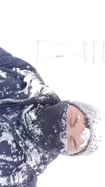 Опять снег и опят  все лицо в снегу да везед