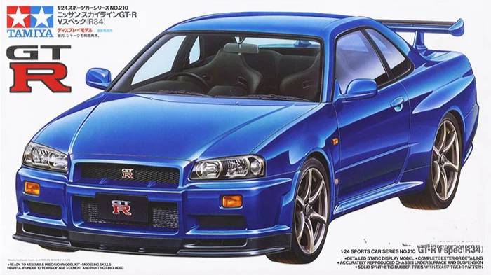 Распаковка Tamiya 1/24 24210 Nissan Skyline GT-R V-spec - R34