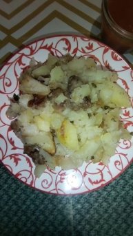 картошка жареная на сале, аджика