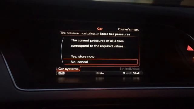 Tpms tire pressure monitoring on an Audi