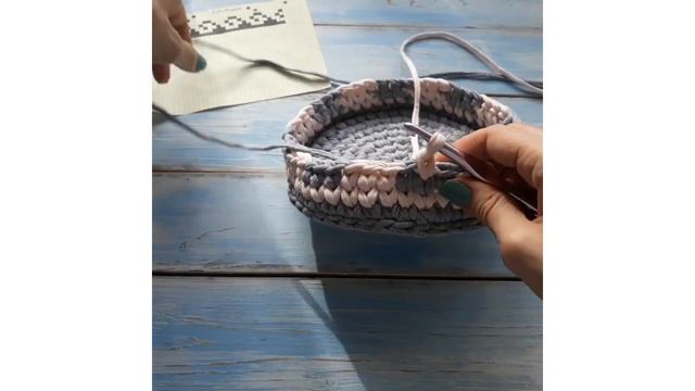 Трикотажная пряжа. Жаккард крючком. Узор 7