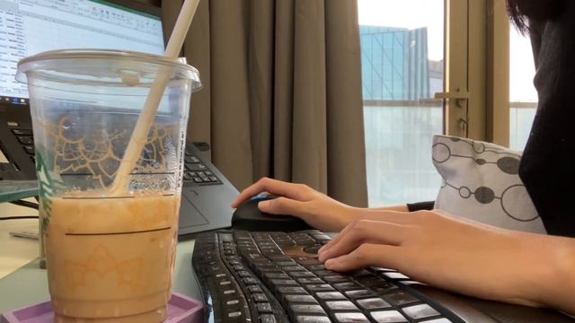 1 hour Work with Minnie👩🏻💻 Wireless Microsoft ergonomic keyboard typing ASMR (no talking)