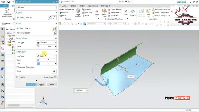 A TUTORIAL 31 #NX Surface Modeling #Law Extension