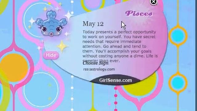 GirlSense fashion designer games - Horoscope Widget
