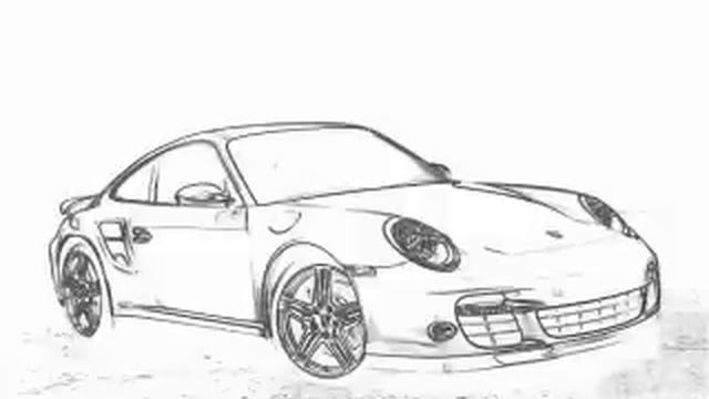 Auto Draw: How to draw a Porsche!