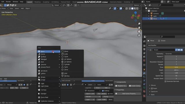 [UPBGE]Ocean and Shrinkwrap Modifier