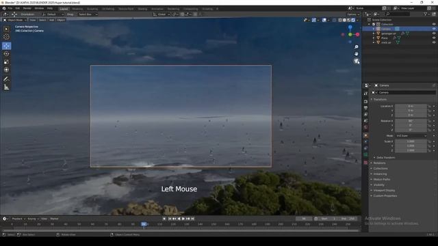 HUJAN | Blender 2.9 | Cara menggunakan Particle dan Dynamic Paint di Eevee | Indonesia