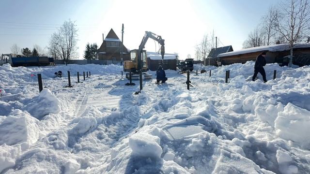 Винтовые сваи под дом из бруса. #фундаменты_пермь