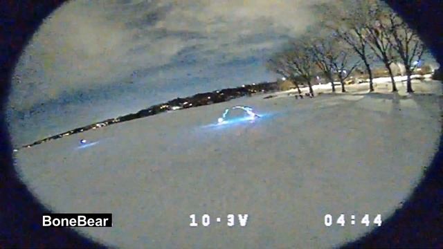 Night Flight Over a Frozen Lake