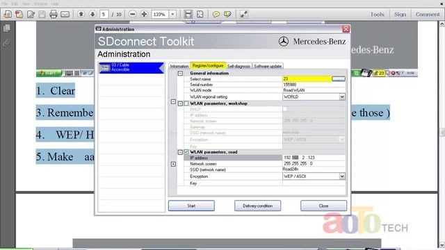 how to  connect  benz sd connector  with cable or wifi.mp4-AOTOTECH