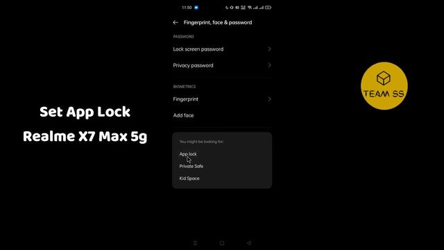 Realme x7 Max 5g app lock setting | How to Set App lock in realme X7 max 5g | realme x7 max app loc