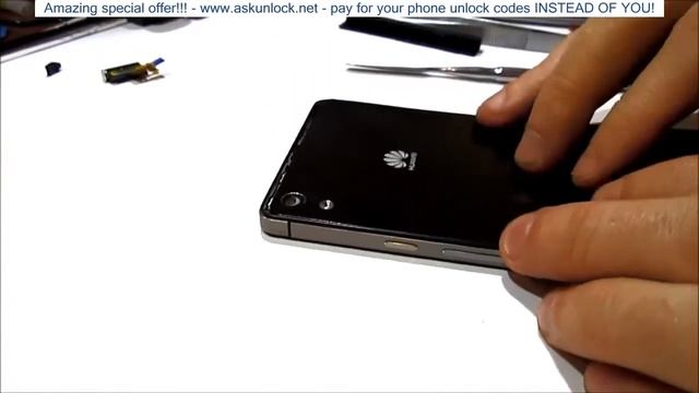 Huawei P6 how to assemble, back cover Huawei P6 Huawei-Parts.ru