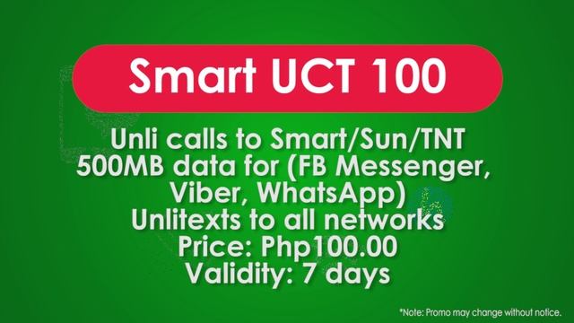 How to Register Smart UCT 100 - 7 Days Unli Call and All-net Texts