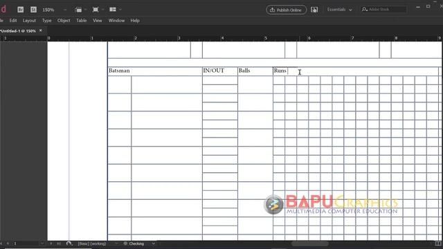 Learn to Design Complex Table In Adobe InDesign : Project Cricket Scorecard Class