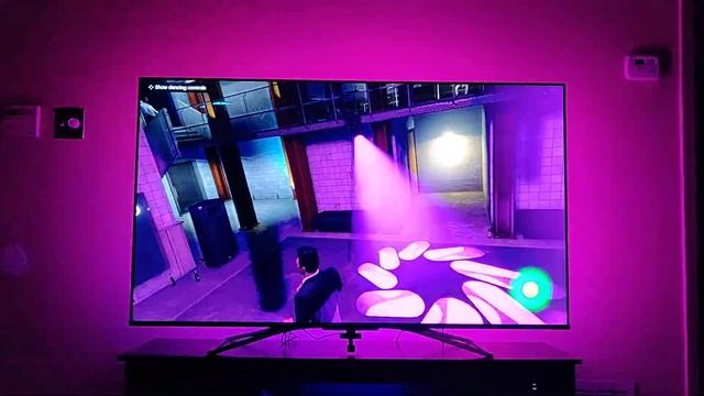 Govee Immersion TV Backlight With GTA5 Nightclub Gameplay On PS5 And HiSense U8G