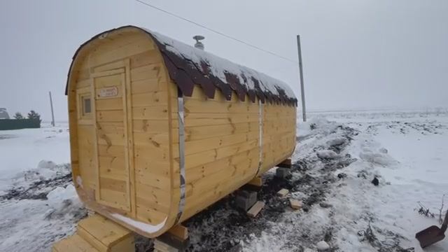 Баня "Квадро" бочка 4 метра с откидным столиком купить в Дзержинске.