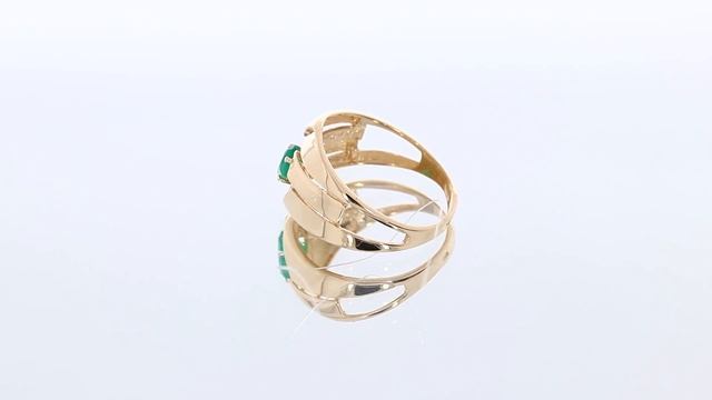 Золотое кольцо Александра с фианитом и агатом . кл3113-12ск