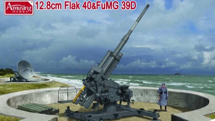 Распаковка Amusing Hobby 1/35 35A020 12.8cm Flak 40 & FuMG 39