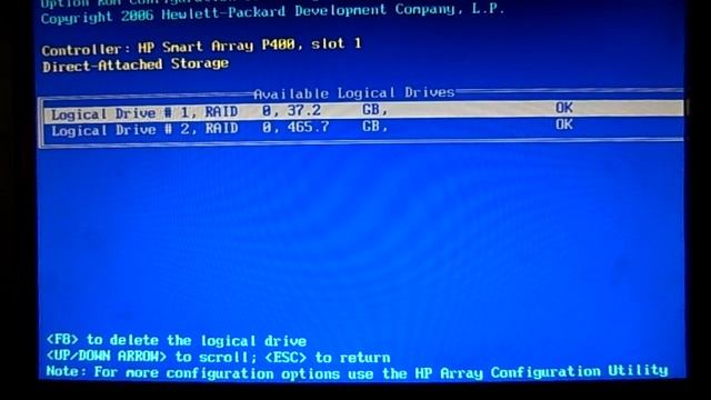 configure RAID on hp server