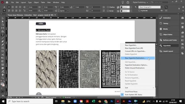 3 Hyperlinks TOC di InDesign