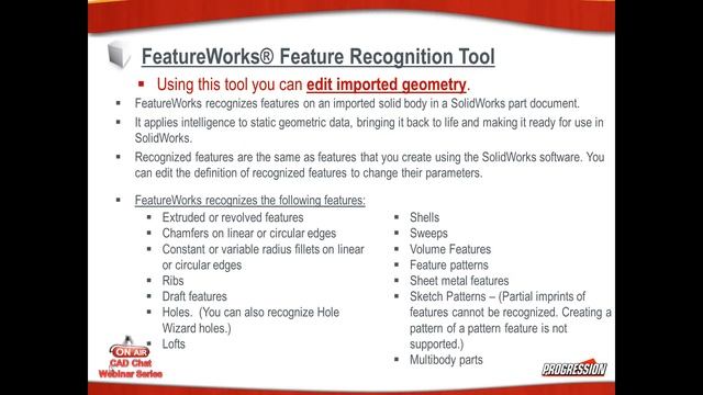 Importing into SolidWorks - Import Files from other Applications / Progression CAD Chat Webinar