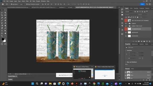 PhotoShop Smart Object Tumbler Mockup Tutorial