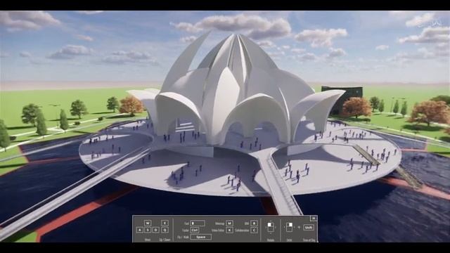revit architechture project _Lotus Temple delhi india_ walkthrough in enscape