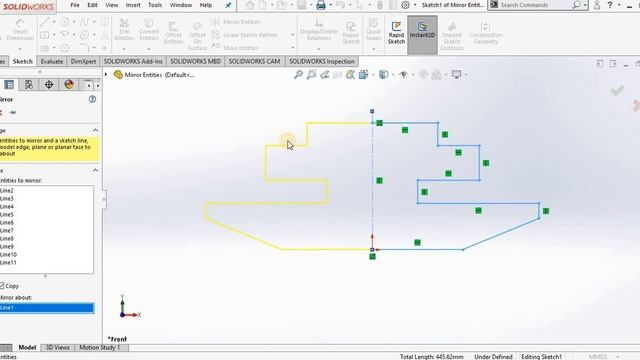 SolidWorks 2018 Tutorial For Beginners _ Mirror Entities